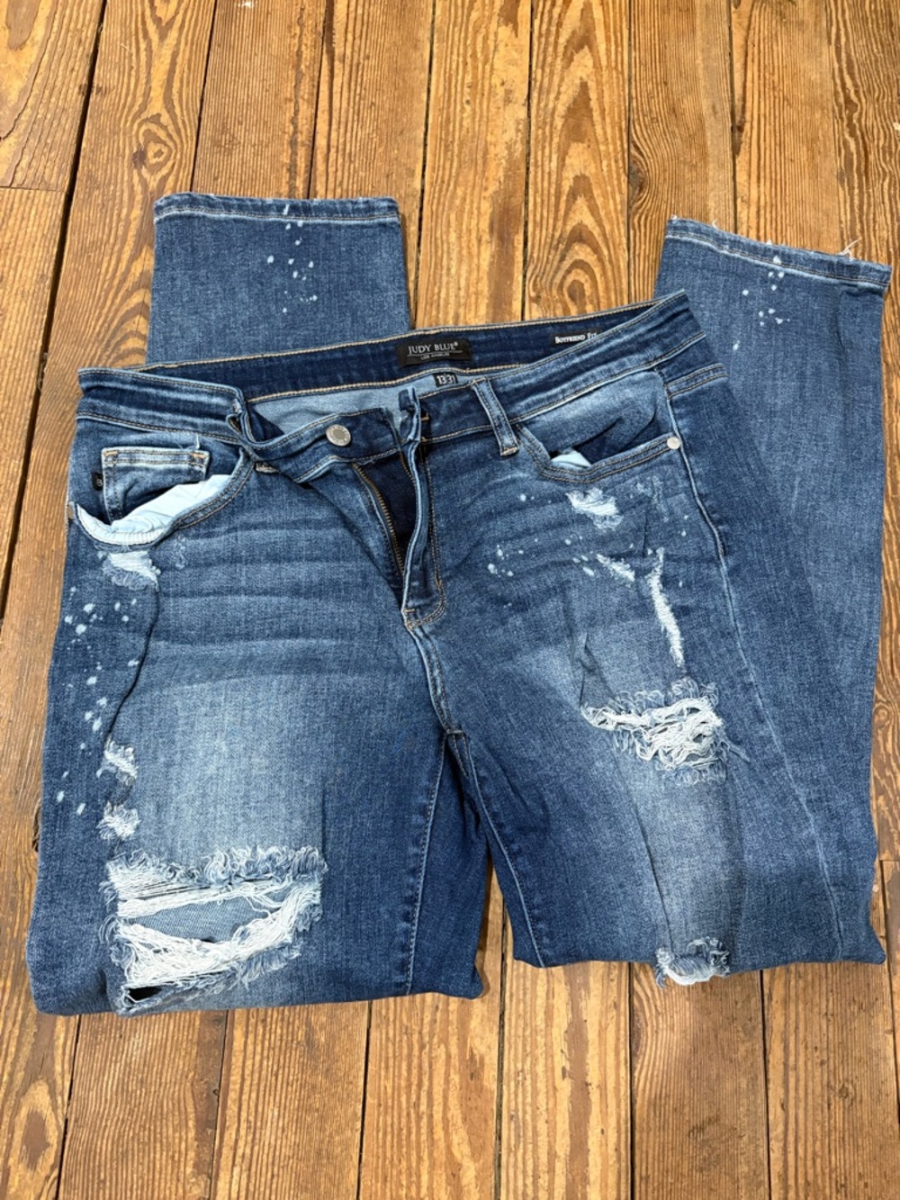 Judy Blue Distressed Dark Blue Straight Leg